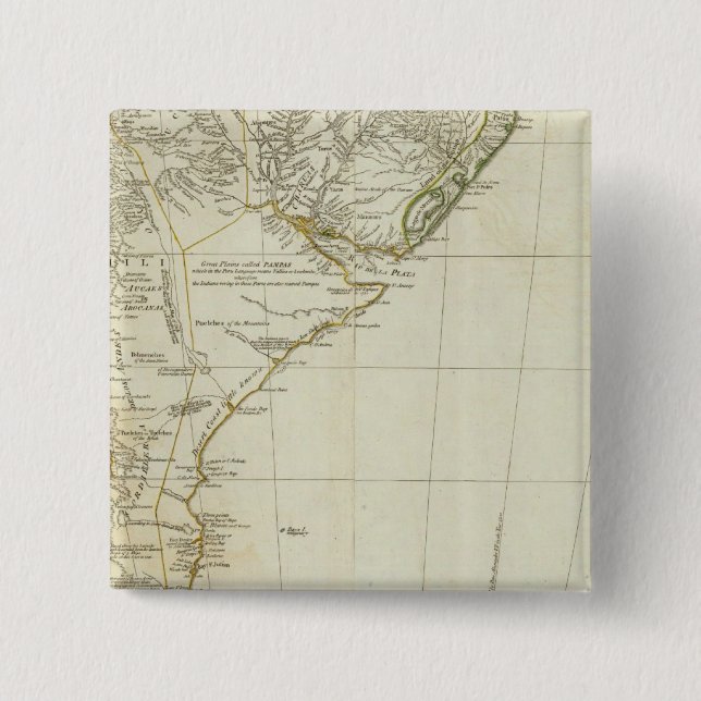 Chapa Cuadrada Mapa de la sección sur de Sudamérica (Anverso)