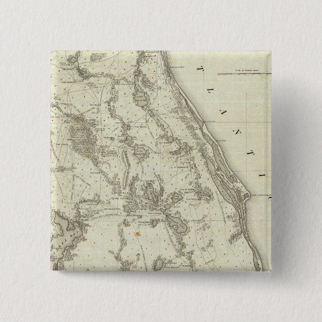 Chapa Cuadrada Mapa De La Sede De La Guerra En Florida (Anverso)