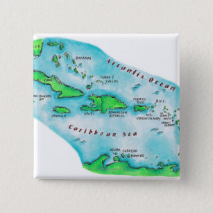 Chapa Cuadrada Mapa de las islas caribeñas