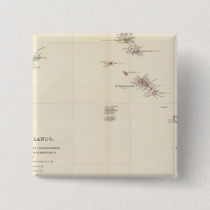 Chapa Cuadrada Mapa de las Islas Leeward
