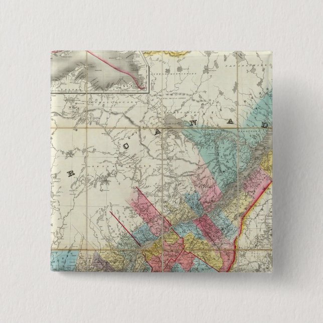 Chapa Cuadrada Mapa De Las Provincias De Canadá (Anverso)