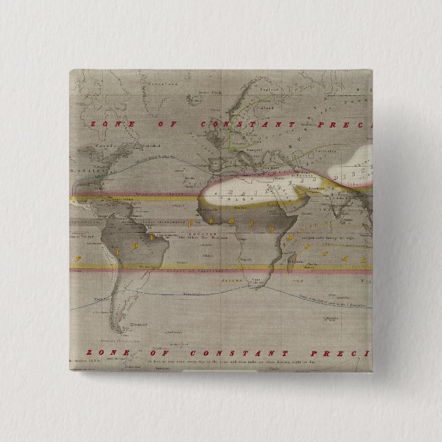 Chapa Cuadrada Mapa de lluvia hidrográfico (Anverso)