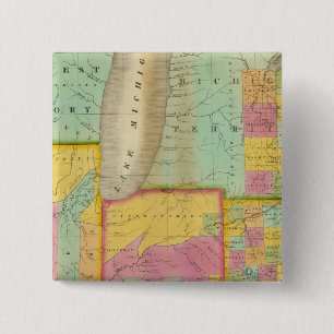 Chapa Cuadrada Mapa de los estados de Ohio Indiana e Illinois