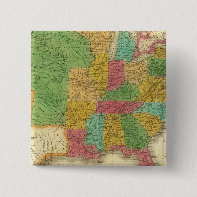 Chapa Cuadrada Mapa de los Estados Unidos (Anverso)