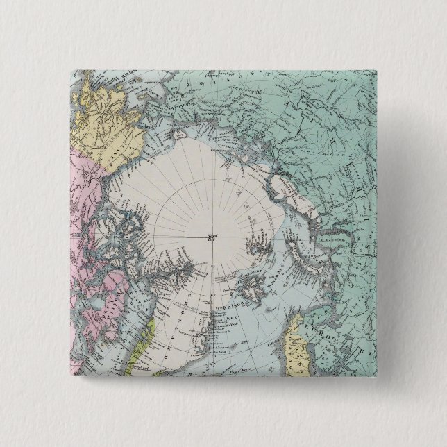 Chapa Cuadrada Mapa de los mares polares (Anverso)