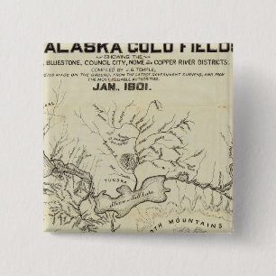 Chapa Cuadrada Mapa De Los Nuevos Campos De Oro De Alaska