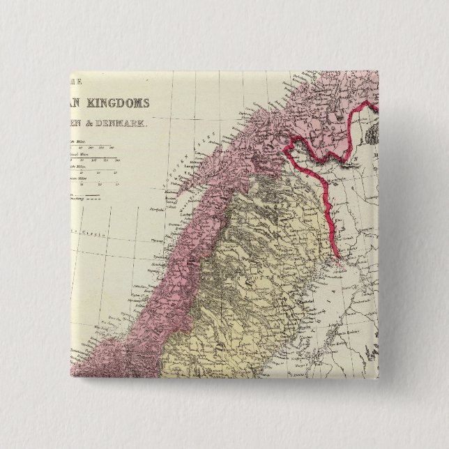 Chapa Cuadrada Mapa de los reinos escandinavos (Anverso)