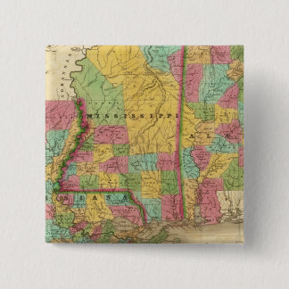Chapa Cuadrada Mapa de Louisiana Mississippi y Alabama