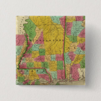 Chapa Cuadrada Mapa de Luisiana, Misisipi y Alabama