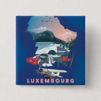 Chapa Cuadrada Mapa de Luxemburgo ilustra afiche de viajes.