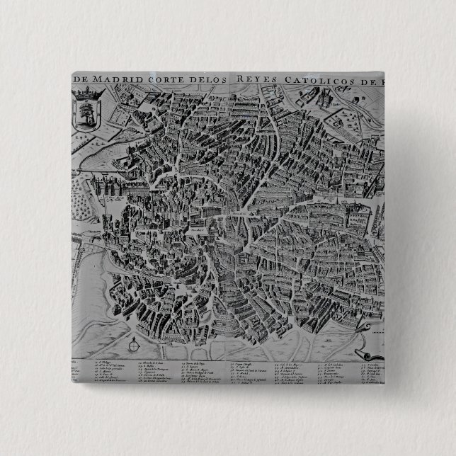 Chapa Cuadrada Mapa de Madrid (Anverso)