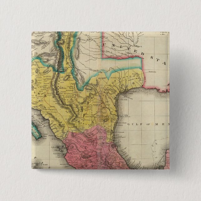 Chapa Cuadrada Mapa De México (Anverso)