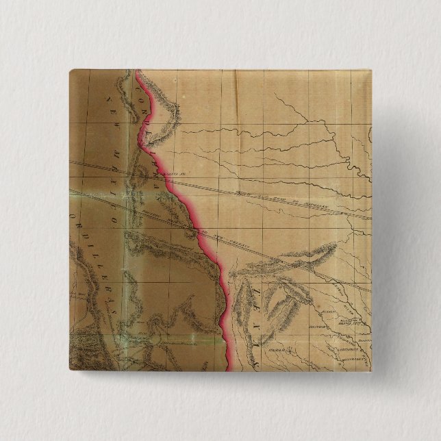 Chapa Cuadrada Mapa de México mostrando el asiento de la guerra (Anverso)