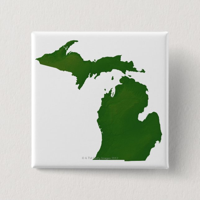 Chapa Cuadrada Mapa de Michigan (Anverso)