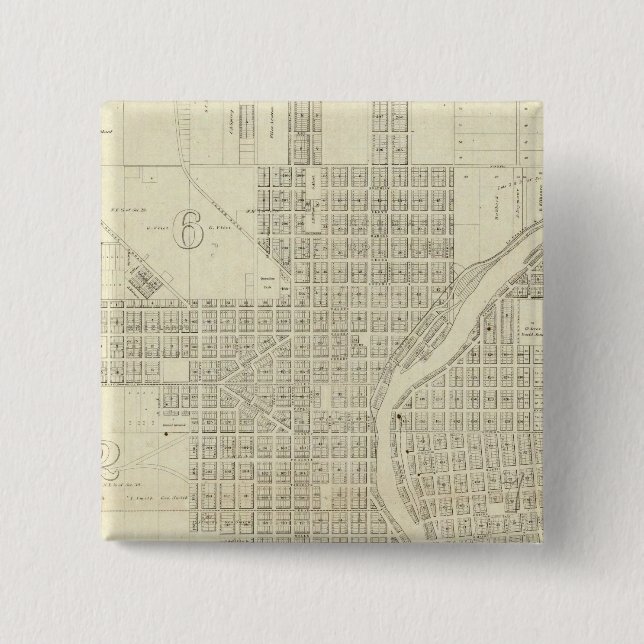 Chapa Cuadrada Mapa de Milwaukee (Anverso)