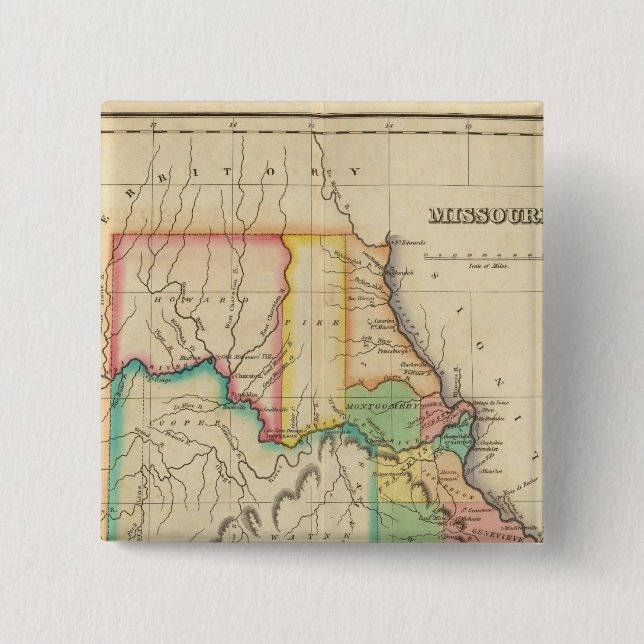Chapa Cuadrada Mapa De Misuri (Anverso)