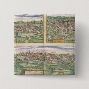 Chapa Cuadrada Mapa de Montpellier, viajes, y de Poitiers, de