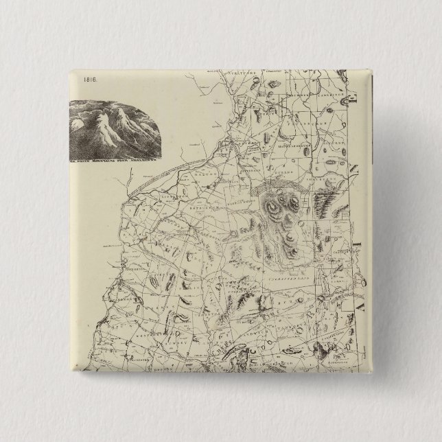 Chapa Cuadrada Mapa de New Hampshire 1816 (Anverso)