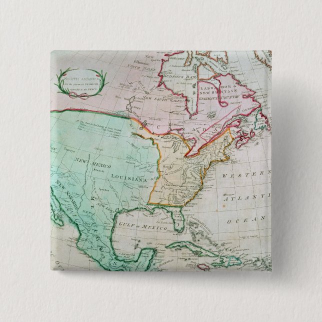 Chapa Cuadrada Mapa de Norteamérica (Anverso)