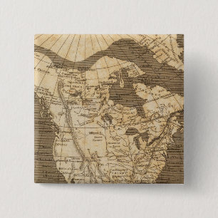 Chapa Cuadrada Mapa de Norteamérica de Arrowsmith