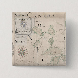 Chapa Cuadrada Mapa de Nouvelle-Francia 1699