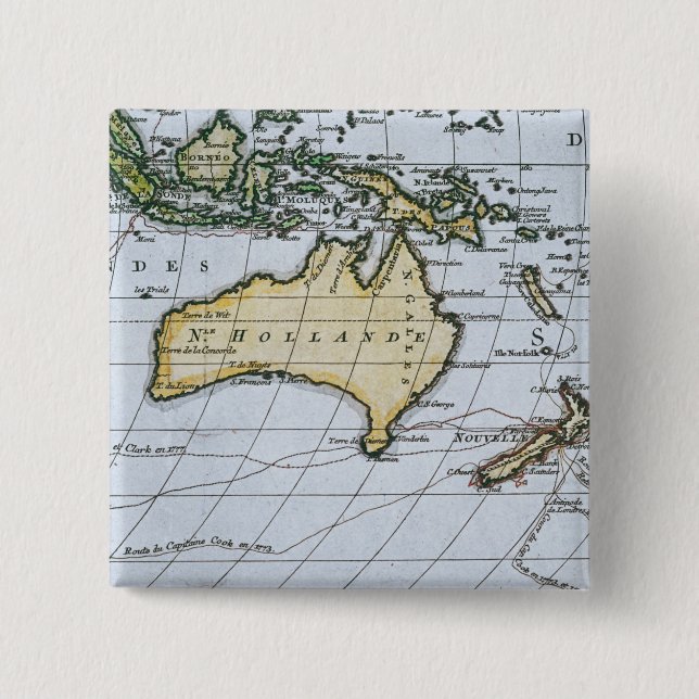 Chapa Cuadrada Mapa de nueva Holanda (Anverso)