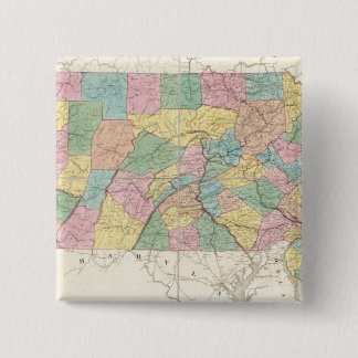 Chapa Cuadrada Mapa de Nueva Jersey y Pennsylvania