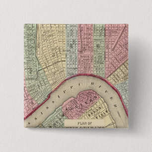 Chapa Cuadrada Mapa de Nueva Orleans por Mitchell
