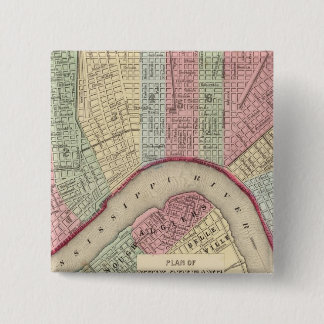 Chapa Cuadrada Mapa de Nueva Orleans por Mitchell