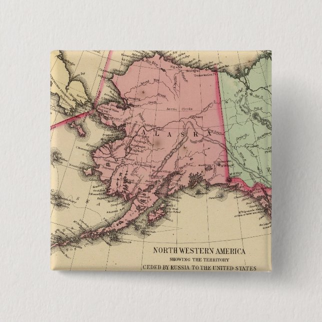 Chapa Cuadrada Mapa de NW America de Mitchell (Anverso)