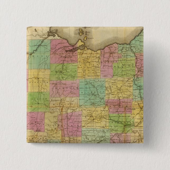 Chapa Cuadrada Mapa de Ohio 2 (Anverso)