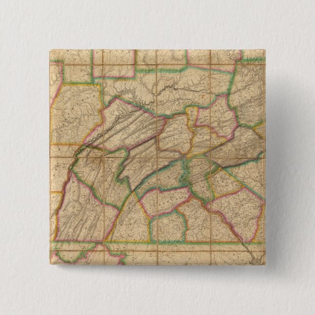 Chapa Cuadrada Mapa de Pensilvania (Anverso)