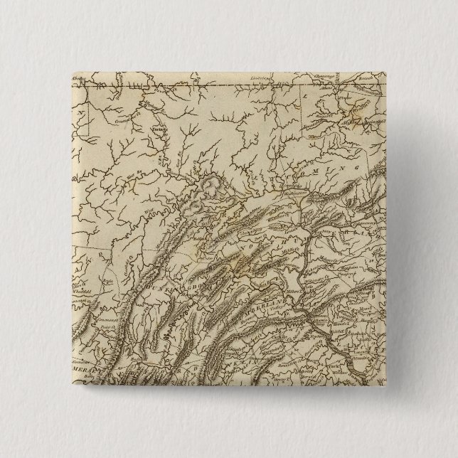 Chapa Cuadrada Mapa de Pensilvania por Arrowsmith (Anverso)