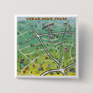 Chapa Cuadrada Mapa de Personalizados de Cedar Park Texas