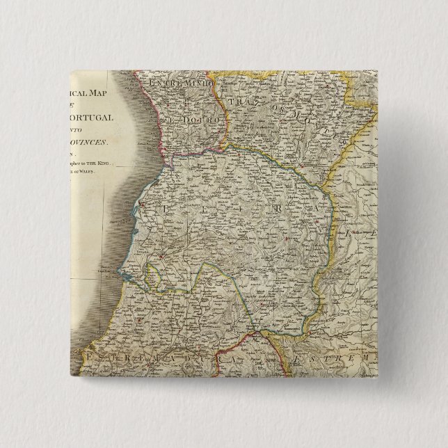 Chapa Cuadrada Mapa de Portugal (Anverso)