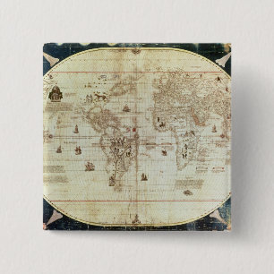Chapa Cuadrada Mapa de Rc C 2487 del mundo, diseñado por