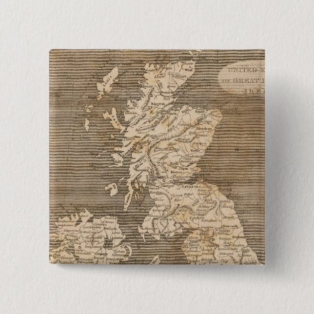 Chapa Cuadrada Mapa de Reinos Unidos de Arrowsmith (Anverso)