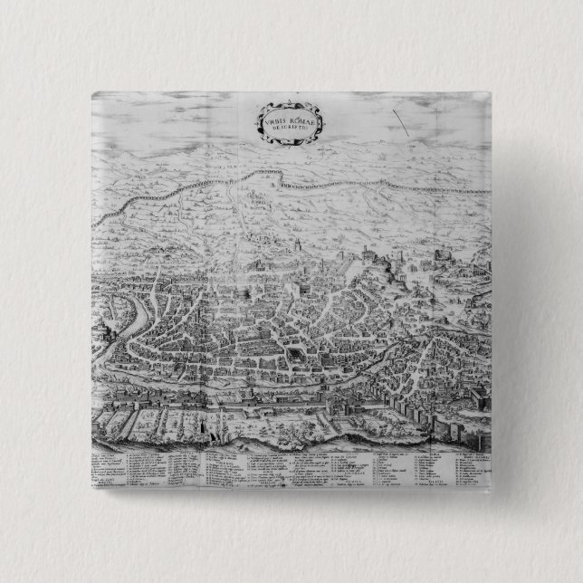 Chapa Cuadrada Mapa de Roma (Anverso)