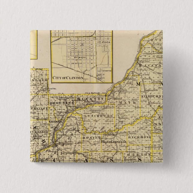 Chapa Cuadrada Mapa de Schuyler, Mason, Brown (Anverso)