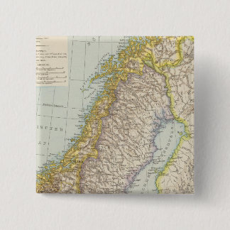 Chapa Cuadrada Mapa de Schweden, Noruega - Suecia