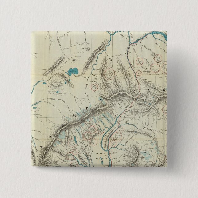 Chapa Cuadrada Mapa de Sleem del centro de Alaska (Anverso)