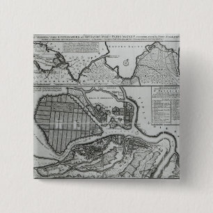 Chapa Cuadrada Mapa de St Petersburg, c.1750