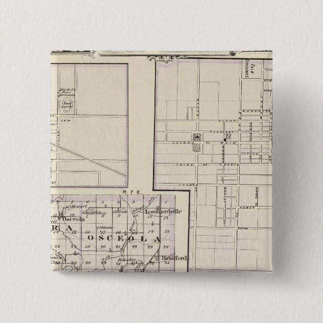 Chapa Cuadrada Mapa de Stark y la parte oeste de los condados de  (Anverso)