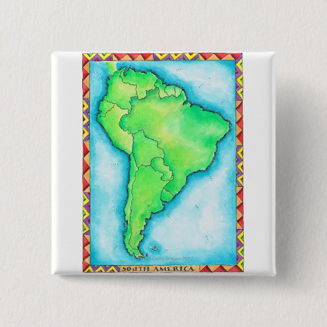 Chapa Cuadrada Mapa de Sudamérica 2 (Anverso)