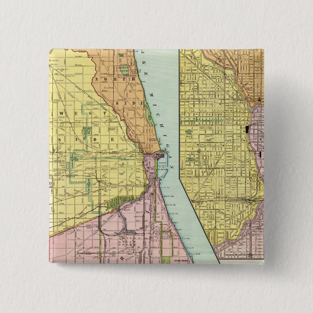 Chapa Cuadrada Mapa de terminales ferroviarias de Chicago (Anverso)