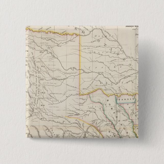 Chapa Cuadrada Mapa de Texas (Anverso)