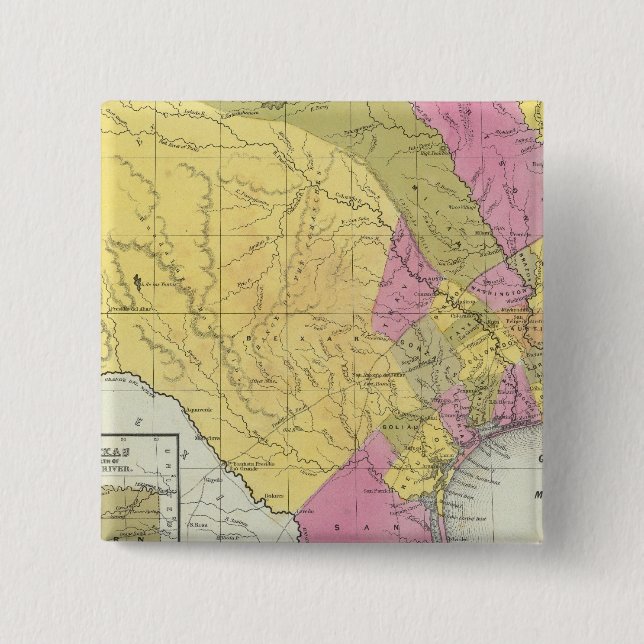 Chapa Cuadrada Mapa De Texas (Anverso)