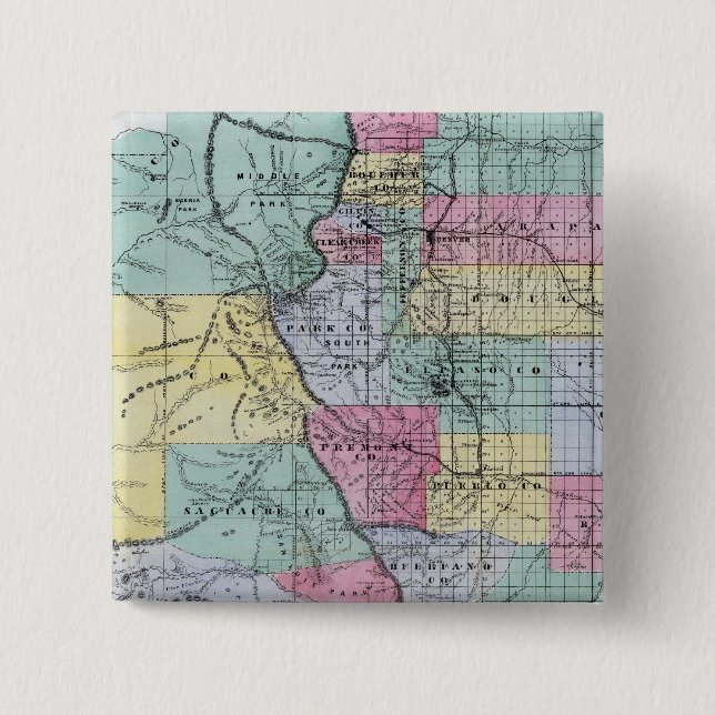 Chapa Cuadrada Mapa de Thayer en Colorado (Anverso)