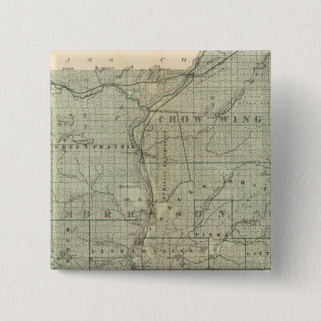 Chapa Cuadrada Mapa de Todd, Morrison, Minnesota (Anverso)