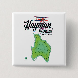 Chapa Cuadrada Mapa de viaje antiguo de la isla Hayman.